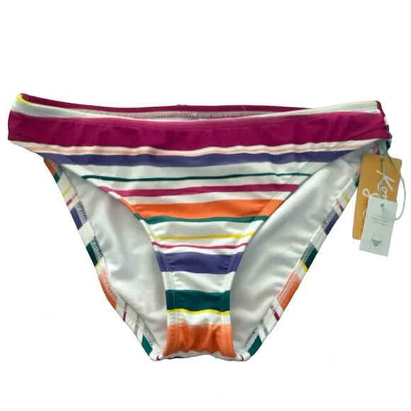 KONA SOL Multi ColorStripe Bikini Bottom SmallBNWT - Picture 1 of 6